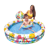 Детский надувной бассейн 'Рыбки' Intex 59469NP 132х28 см + надувной мяч, надувной круг